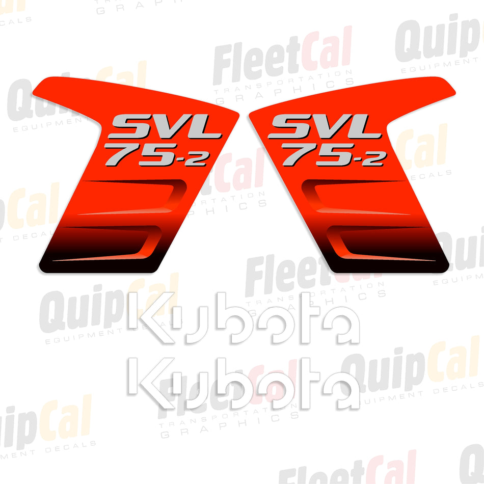 Kubota SVL75-2 2021 Model Compact Track Loader Marking Decal Set