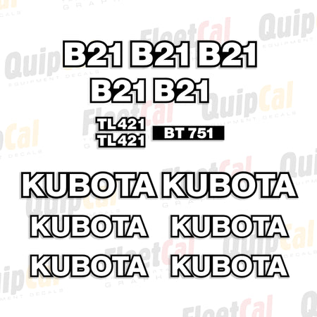Kubota Backhoe Decals