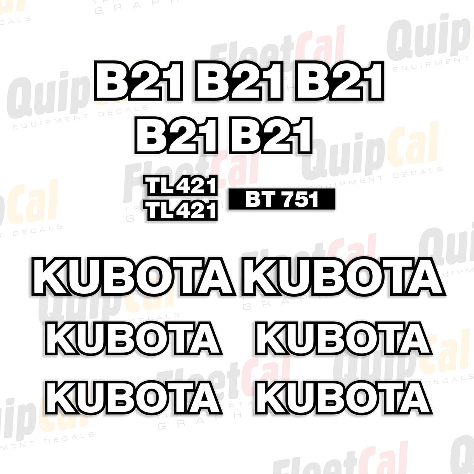 Kubota Backhoe Decals