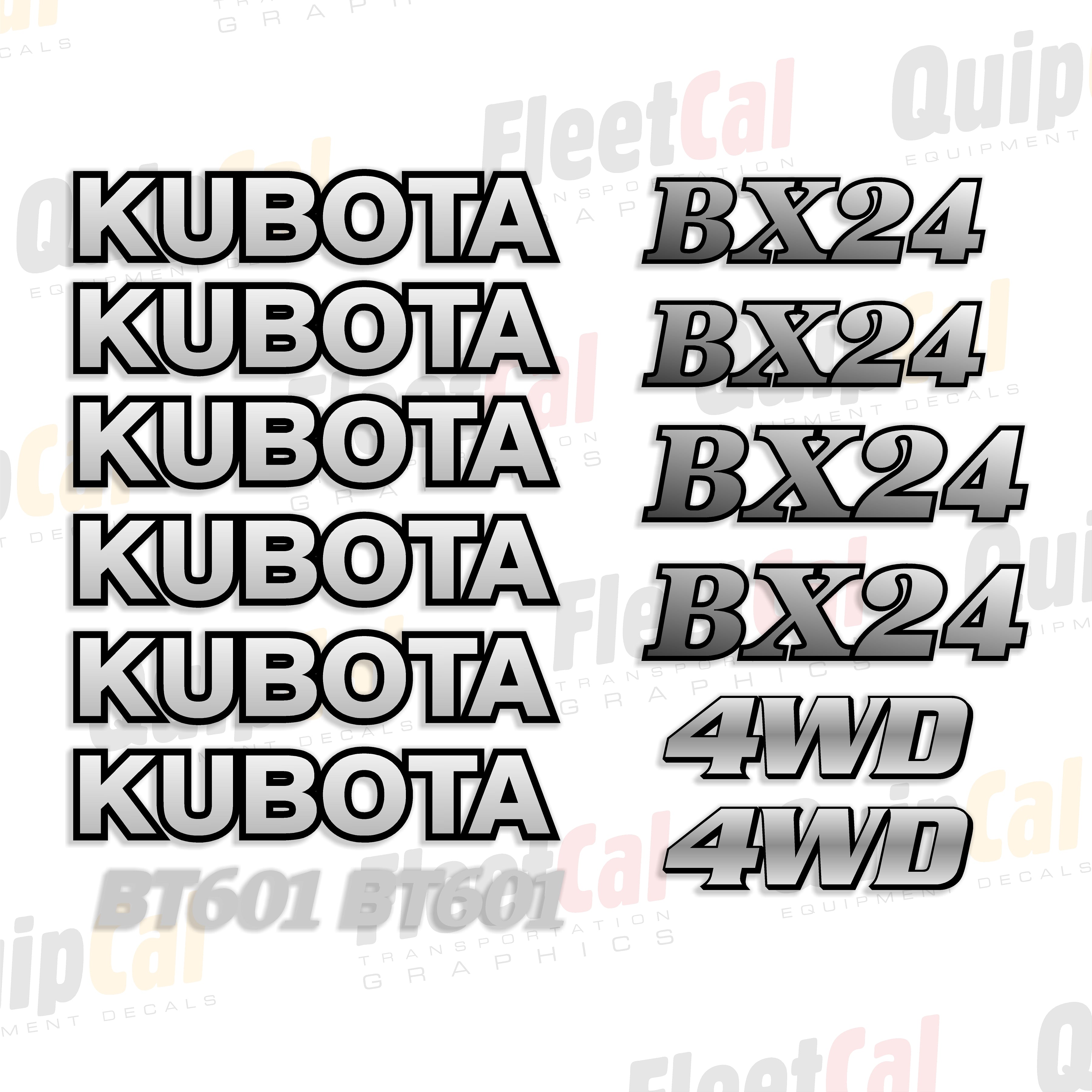 Kubota Tractor Loader Backhoe Decals