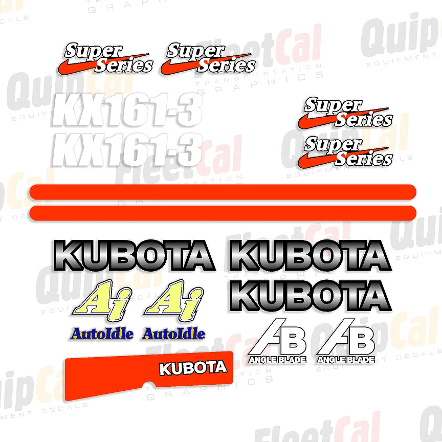 Kubota Excavator Decals