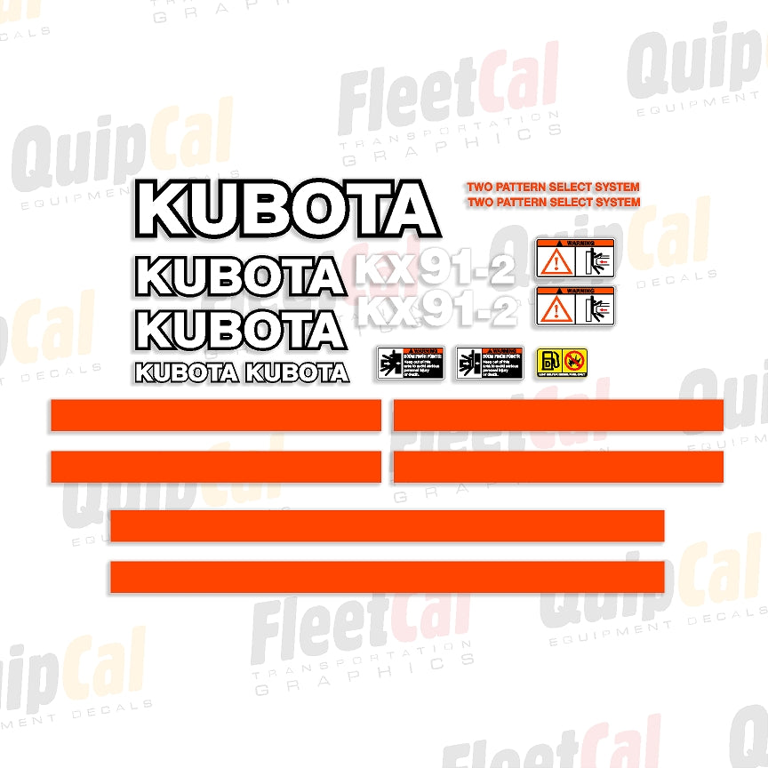 Kubota Excavator Decals