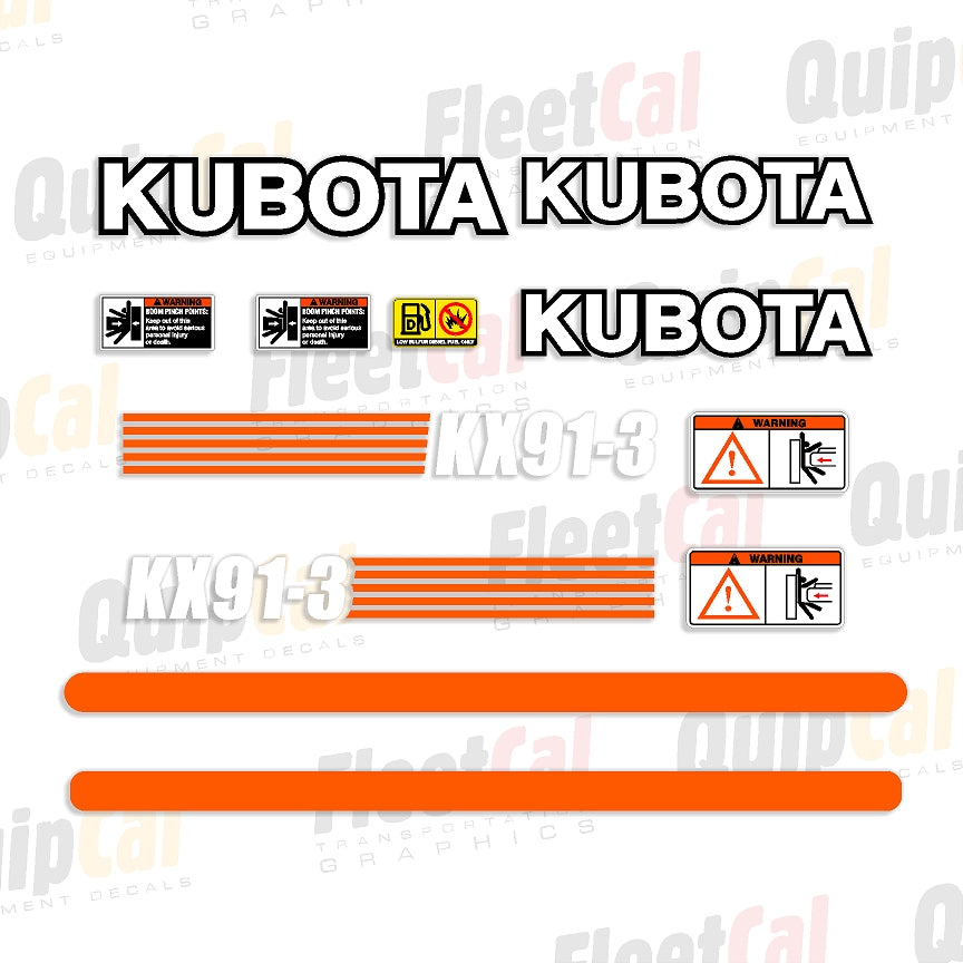 Kubota Excavator Decals