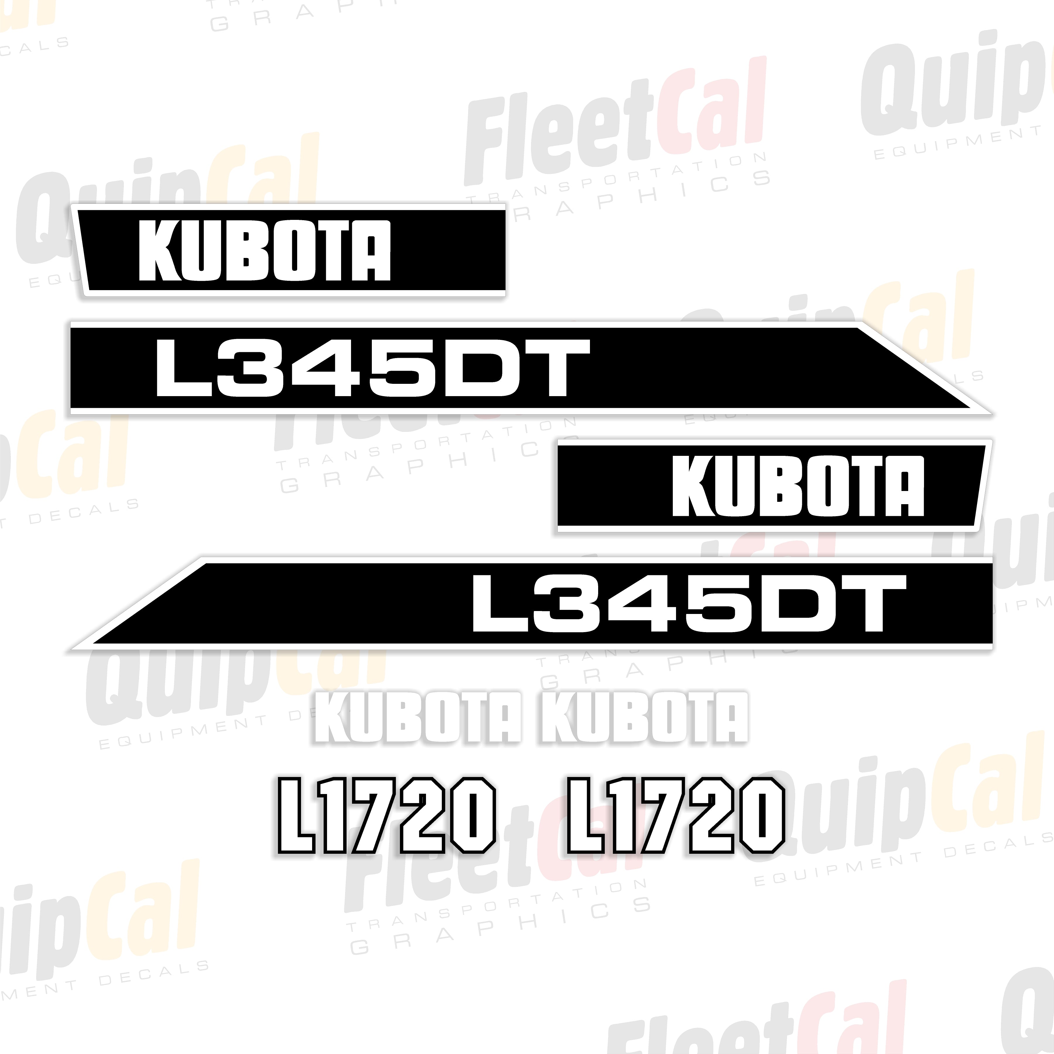 Kubota L345DT Tractor with L1720 Loader Marking Decal Set – Truck and ...