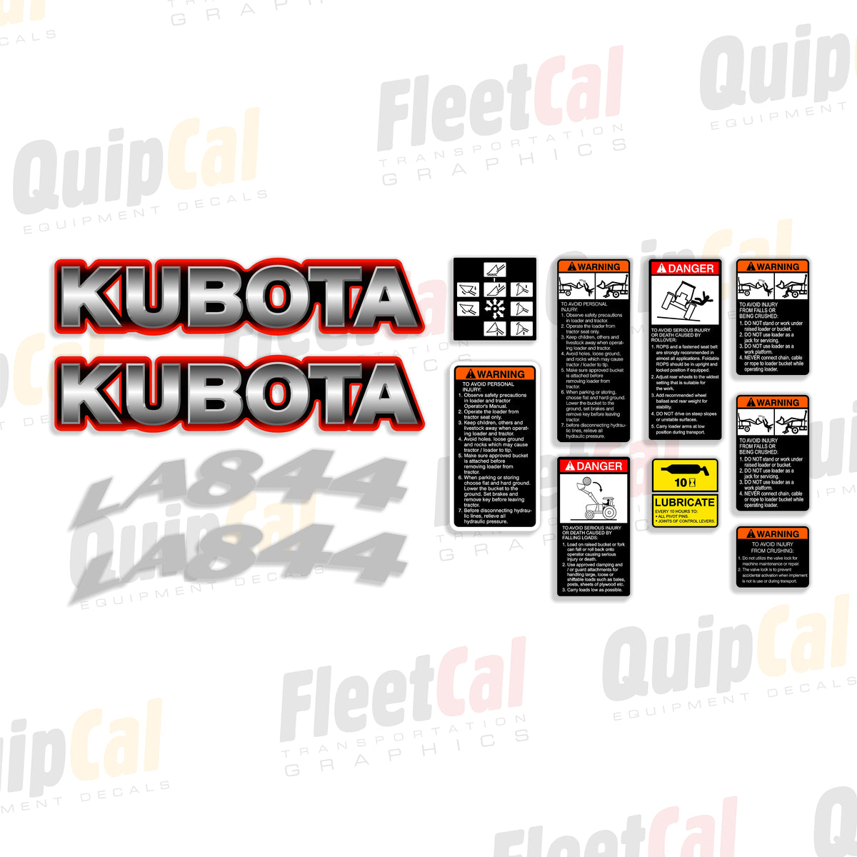 Kubota Front Loader Decals 