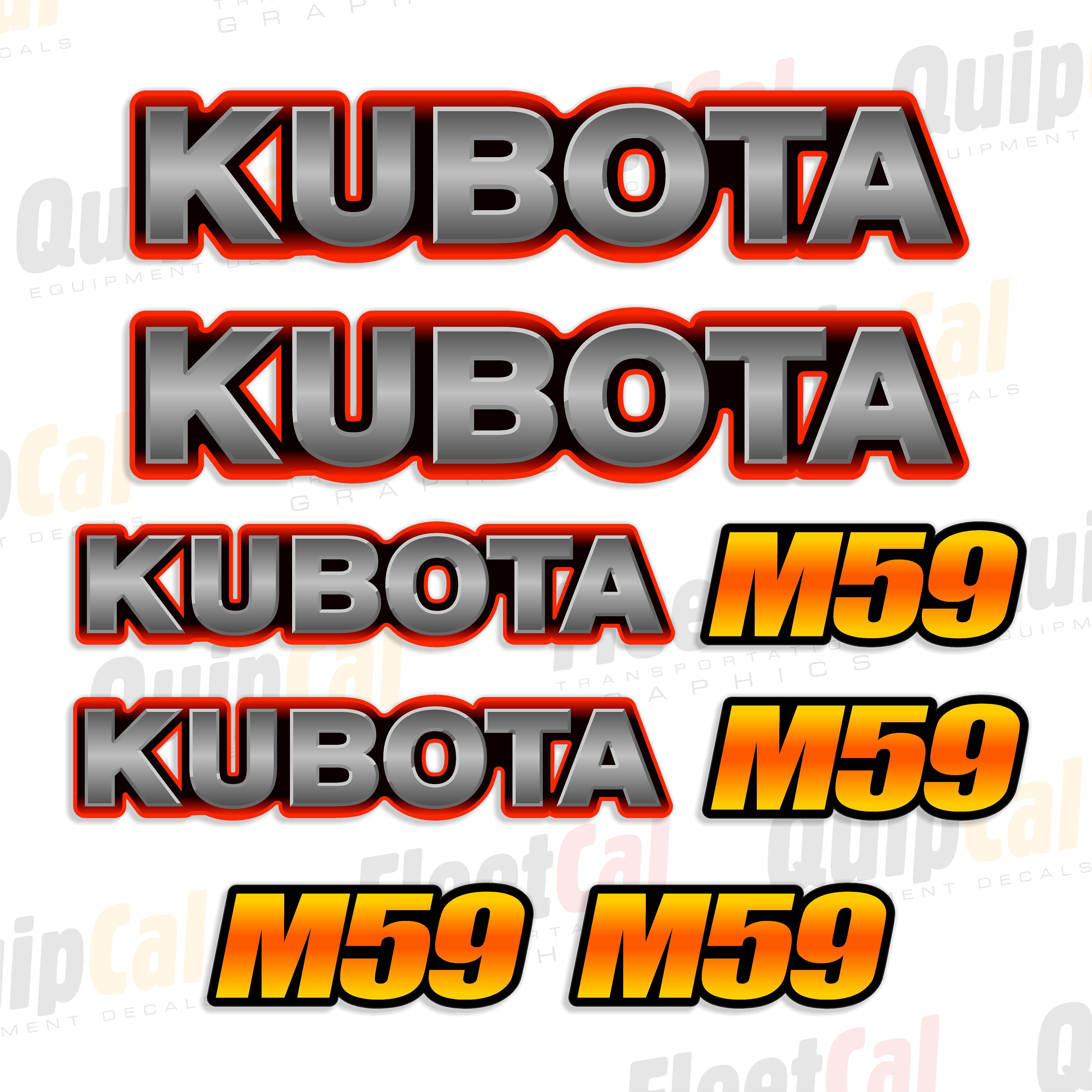 Kubota M59 Tractor Loader Backhoe Marking Decal Set – Truck and ...