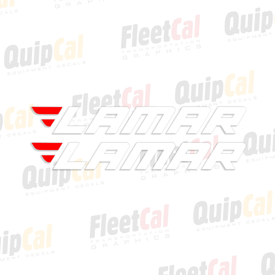 Lamar Trailers Logo Decals (1 PAIR - White)