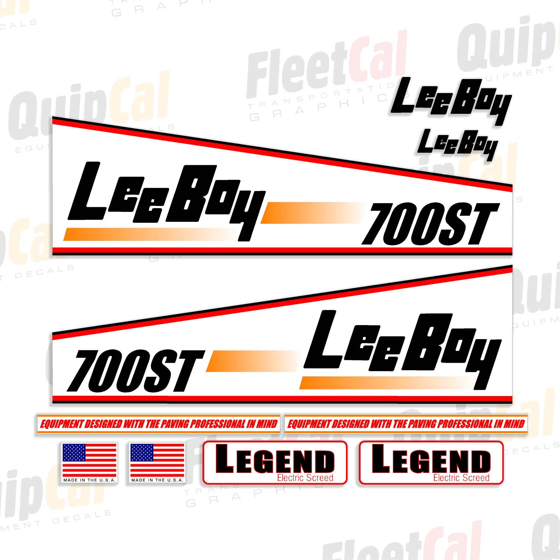 LeeBoy 700ST Paver Marking Decal Set – Truck and Equipment Decals