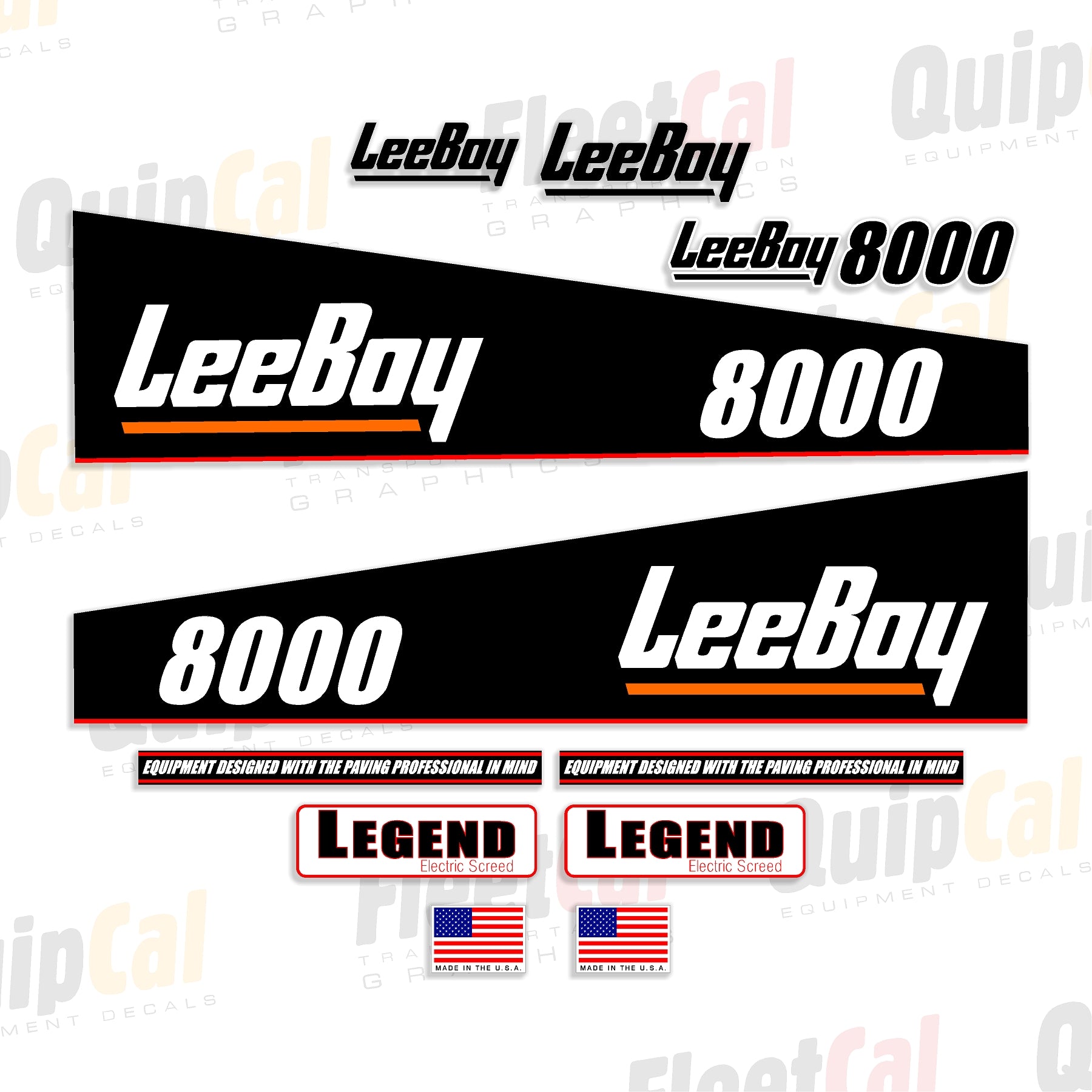 LeeBoy 8000 2014 Model Paver Marking Decal Set – Truck and Equipment Decals