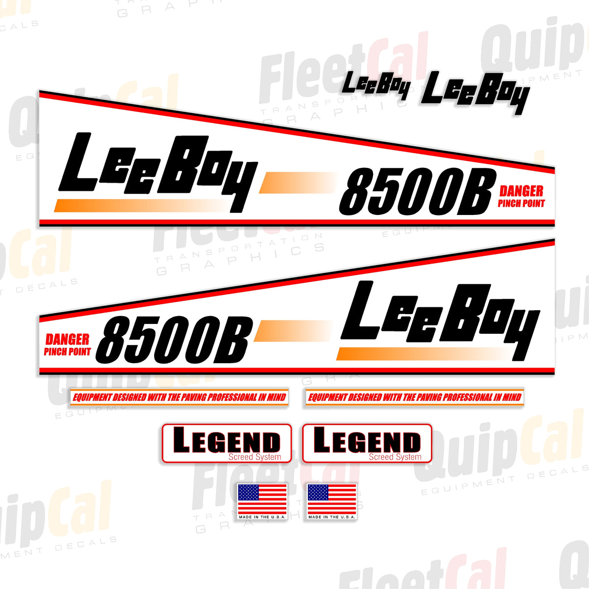LeeBoy 8500B Paver Marking Decal Set – Truck and Equipment Decals