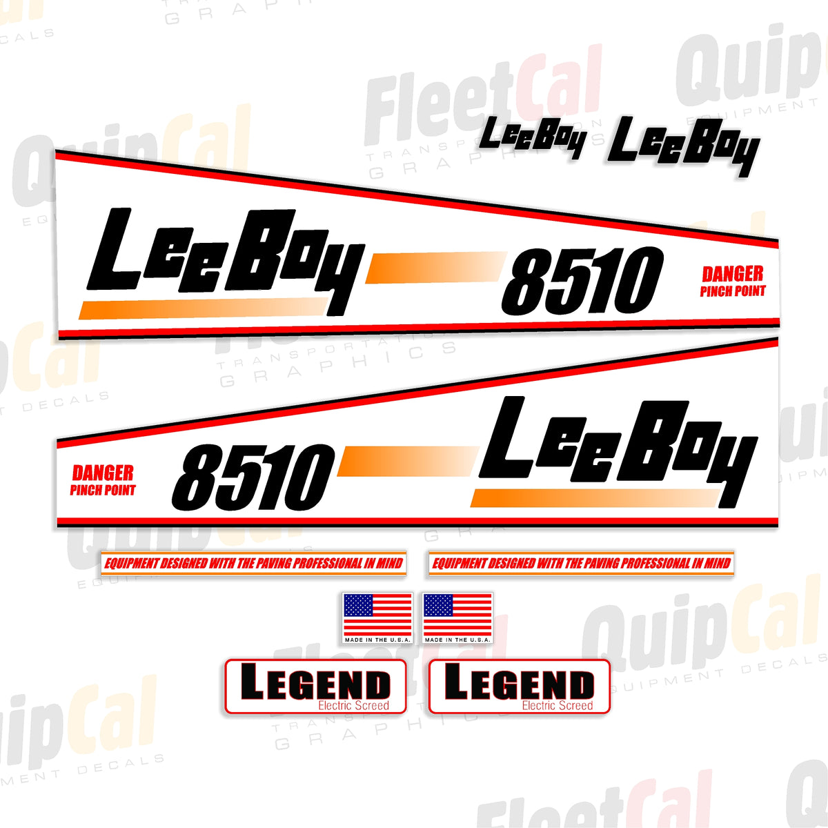LeeBoy 8510 Paver Marking Decal Set – Truck and Equipment Decals