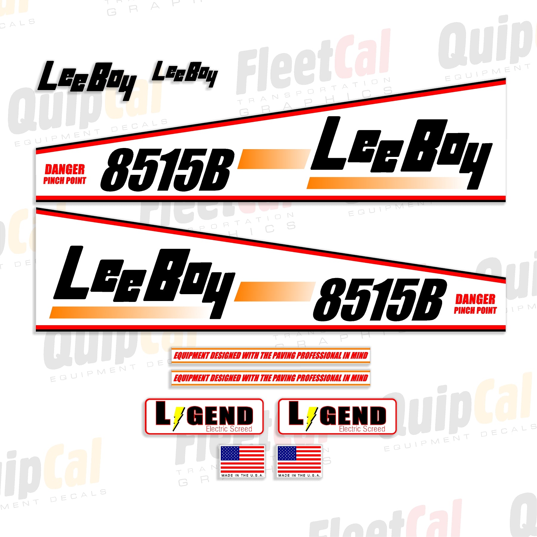 LeeBoy 8515B Paver Marking Decal Set – Truck and Equipment Decals