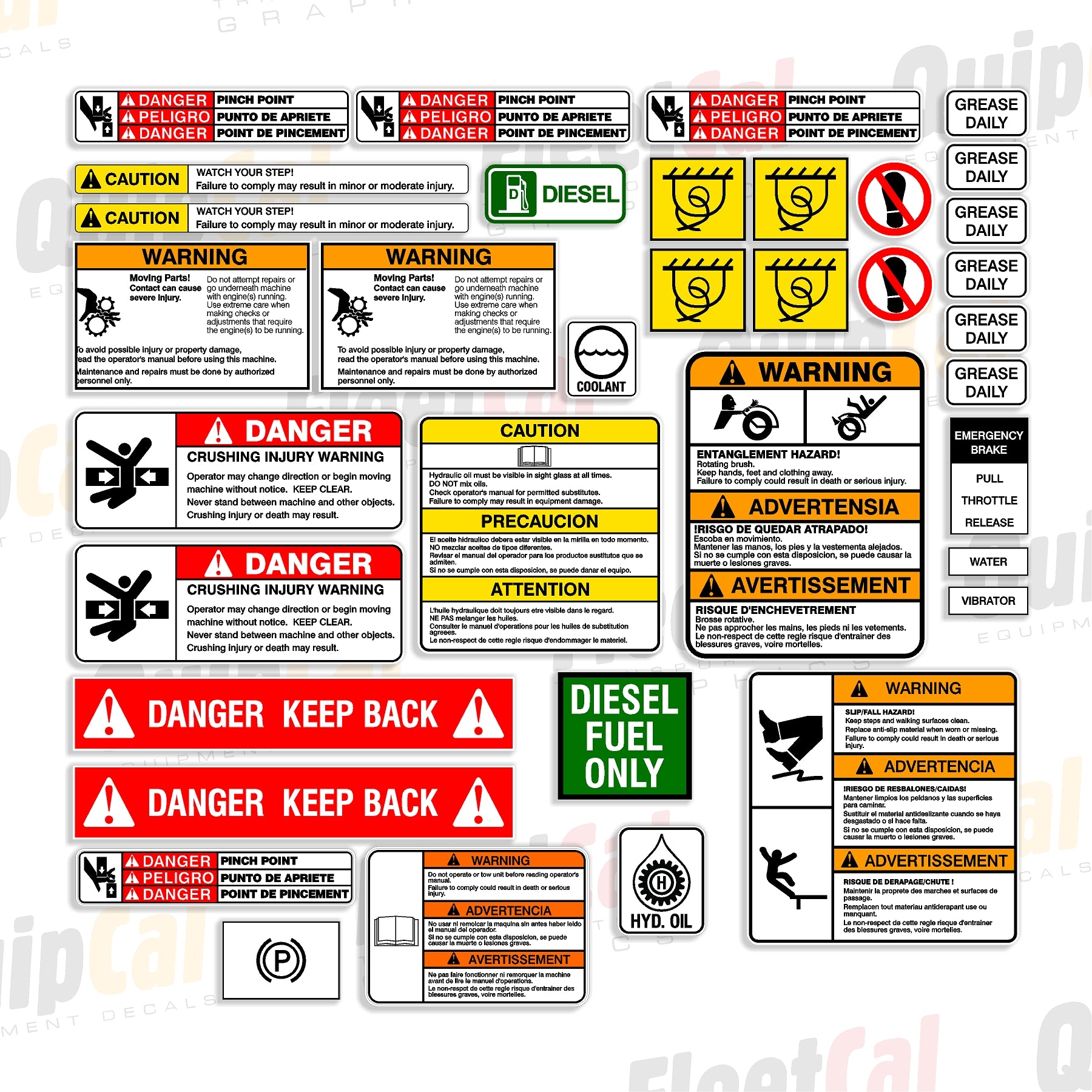 Warning Decals Telehandler LeeBoy Roller Safety Decal Set – Truck and Equipment Decals