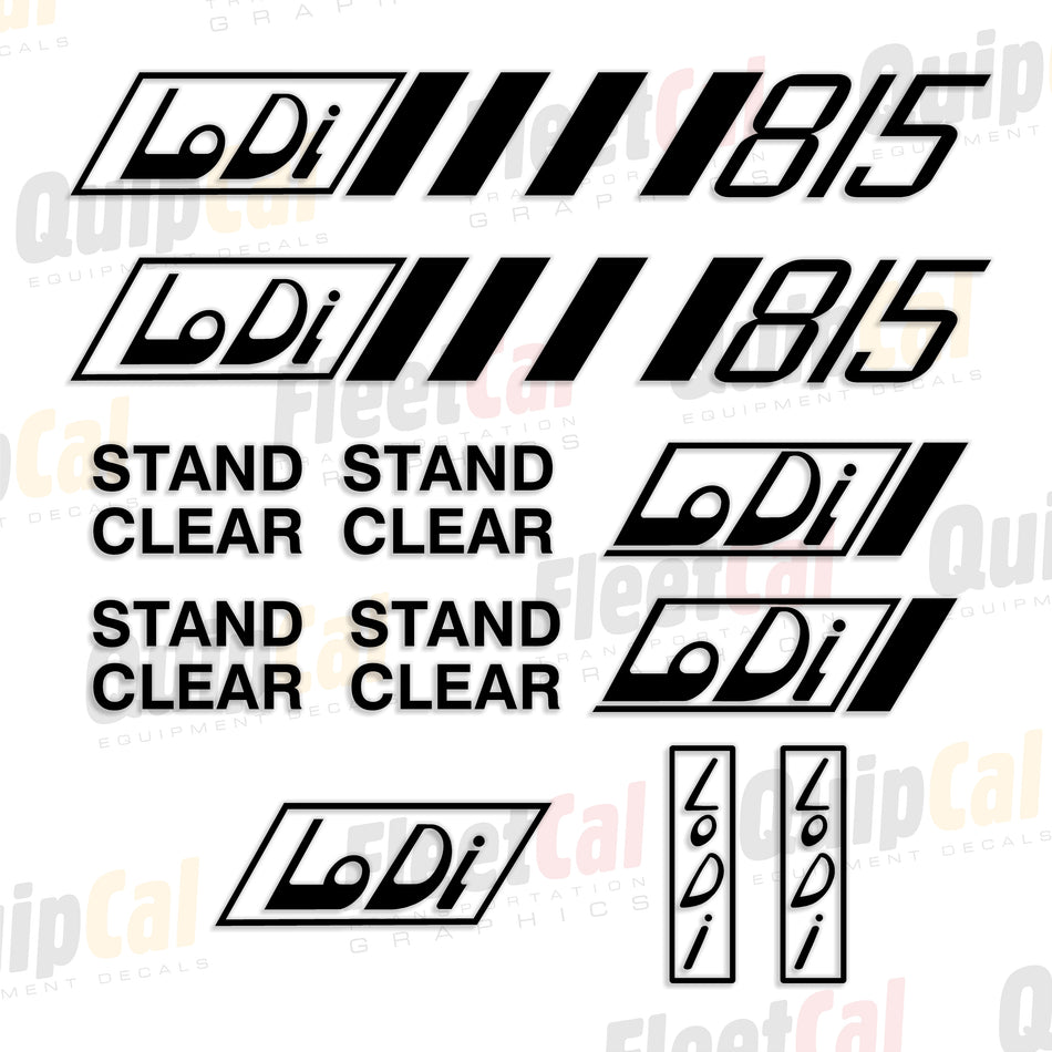 Lodi 815 Compact Tractor Loader Backhoe Decal Set