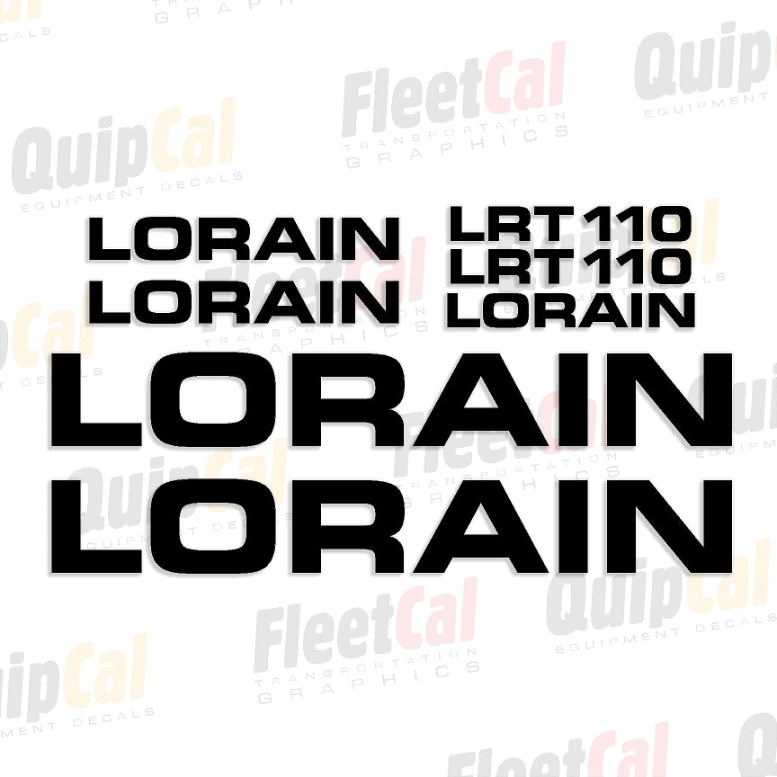 110 Graphics Lettering Lorain LRT-110 Crane Marking Decal Set – Truck and Equipment Decals
