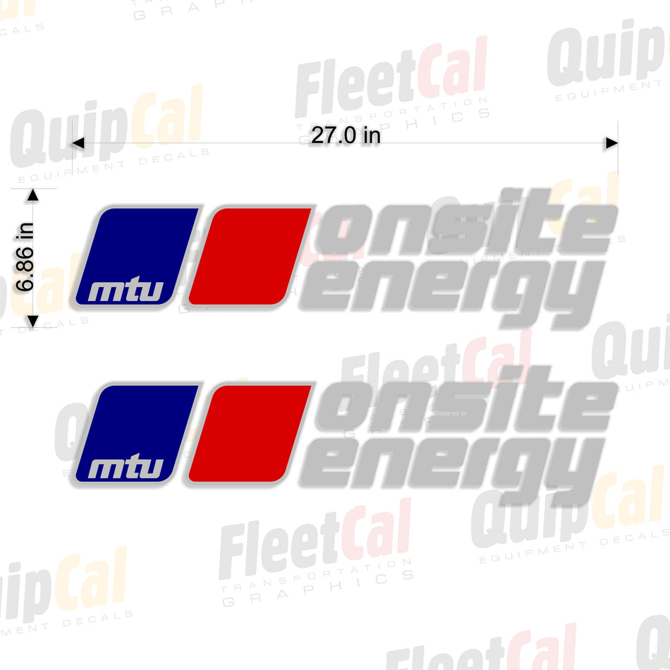 MTU Generators Onsite Energy Logo Decals (1 PAIR)