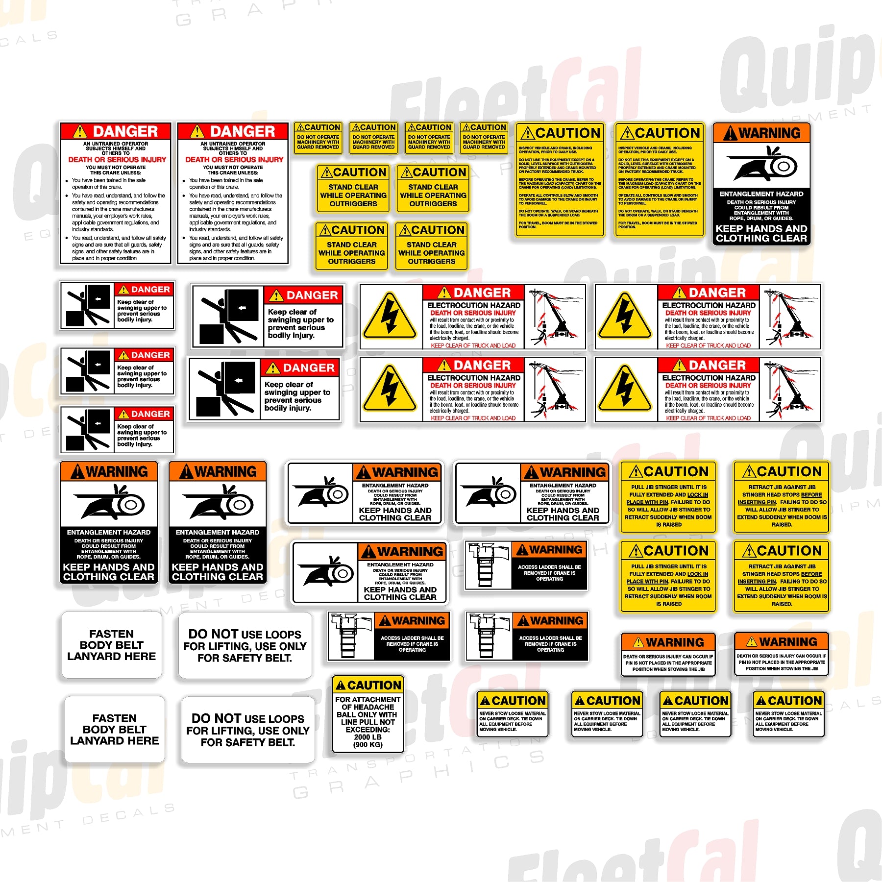 Manitex Mechanic's Truck Crane Safety Decal Set – Truck and Equipment ...