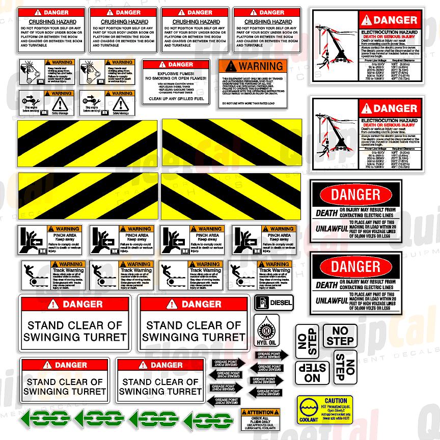 Mantis Crane Safety Decal Set (fits models 6010, 9010)