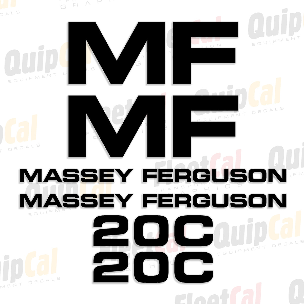 Mf Stickers Massey Ferguson 20C Industrial Tractor Marking Decal Set – Truck and ...