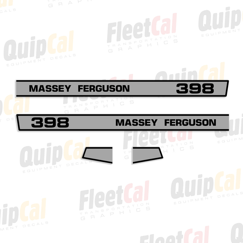 Massey Ferguson 398 Tractor Hood Open Cab Model Decal Set