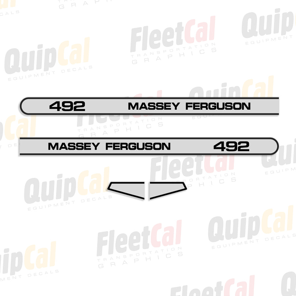 Massey Ferguson 492 Tractor Hood Decal Set