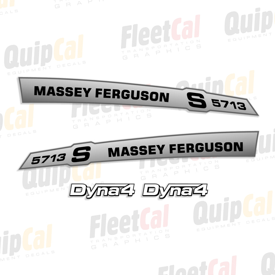 Massey Ferguson 5713S Dyna 4 Tractor Hood Decal Set