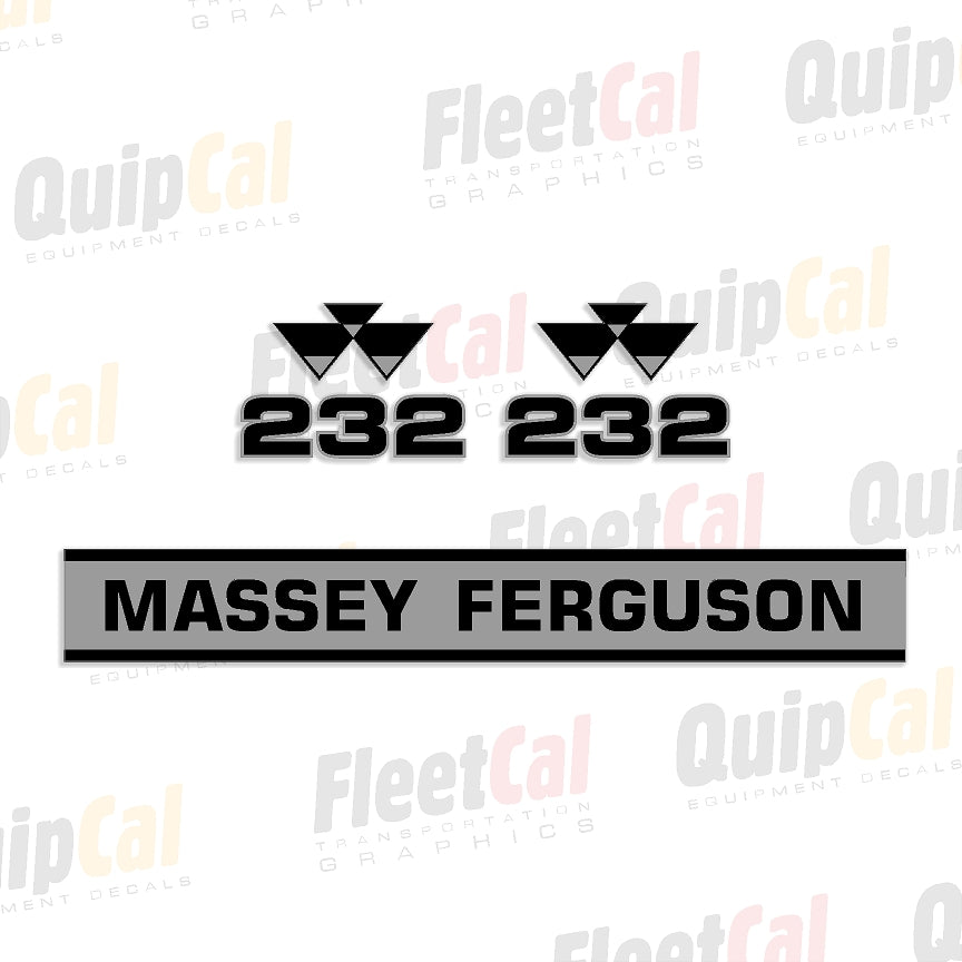 Massey Ferguson 232 Front Loader Late Model Marking Decal Set