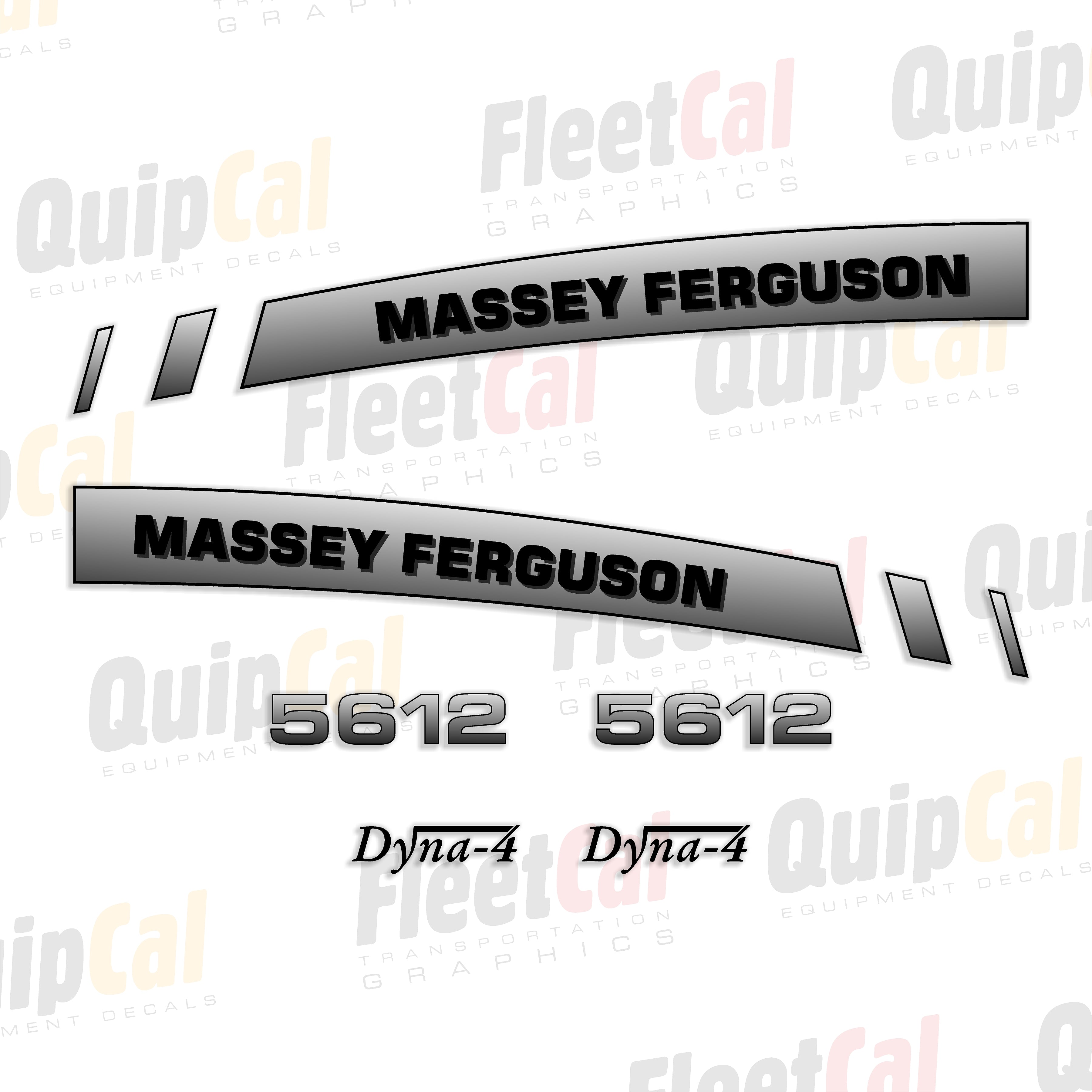 Ferguson Decals Massey Ferguson 5612 Dyna-4 Tractor Hood Marking Decal Set – Truck and ...