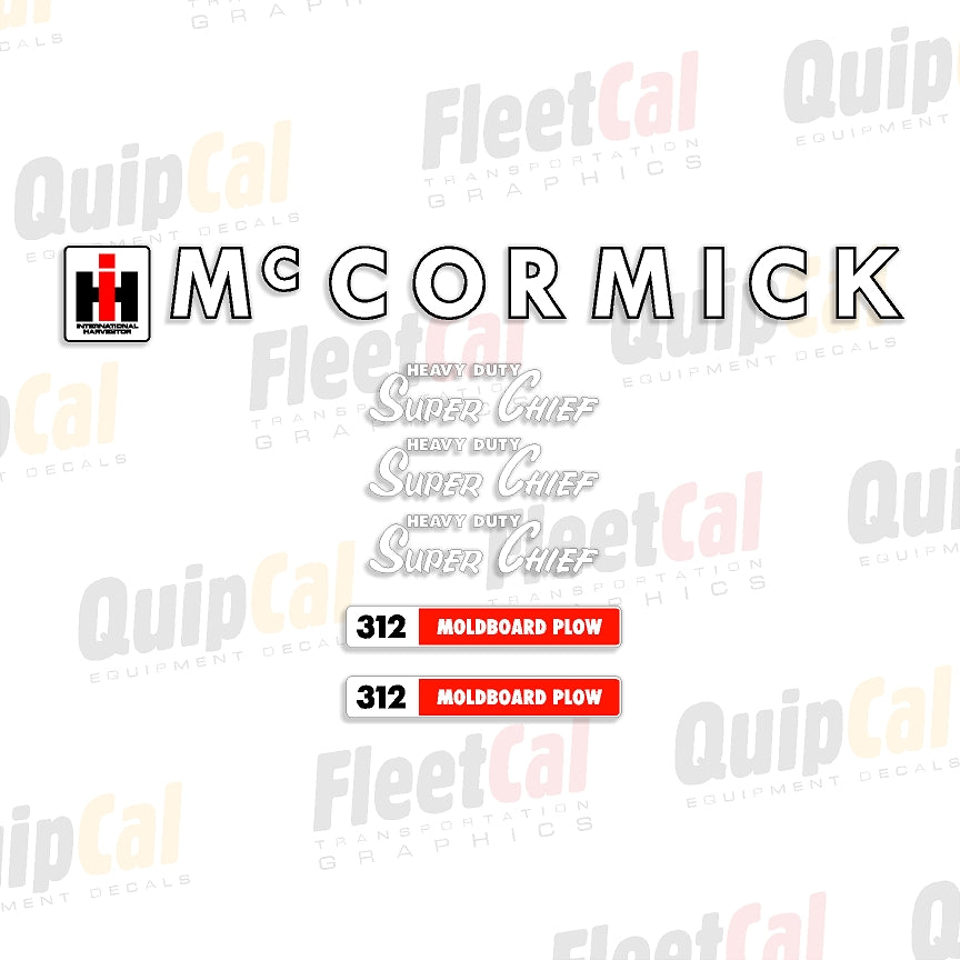 McCormick International Plow Decals