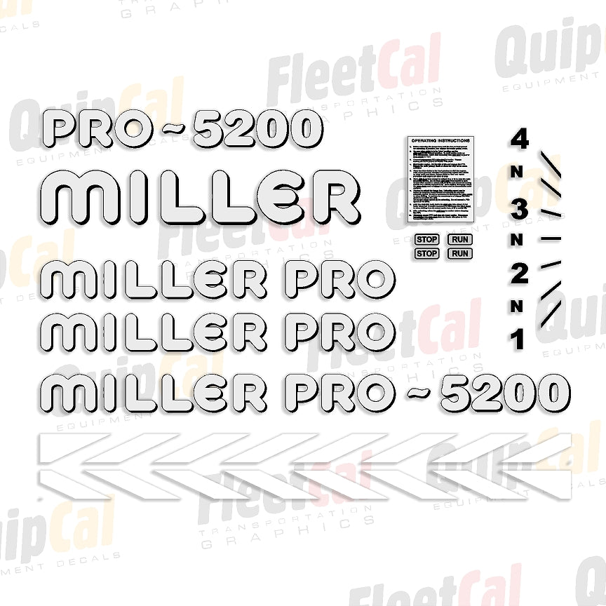 Miller Pro 5200 Forage Wagon Marking Decal Set – Truck and Equipment Decals