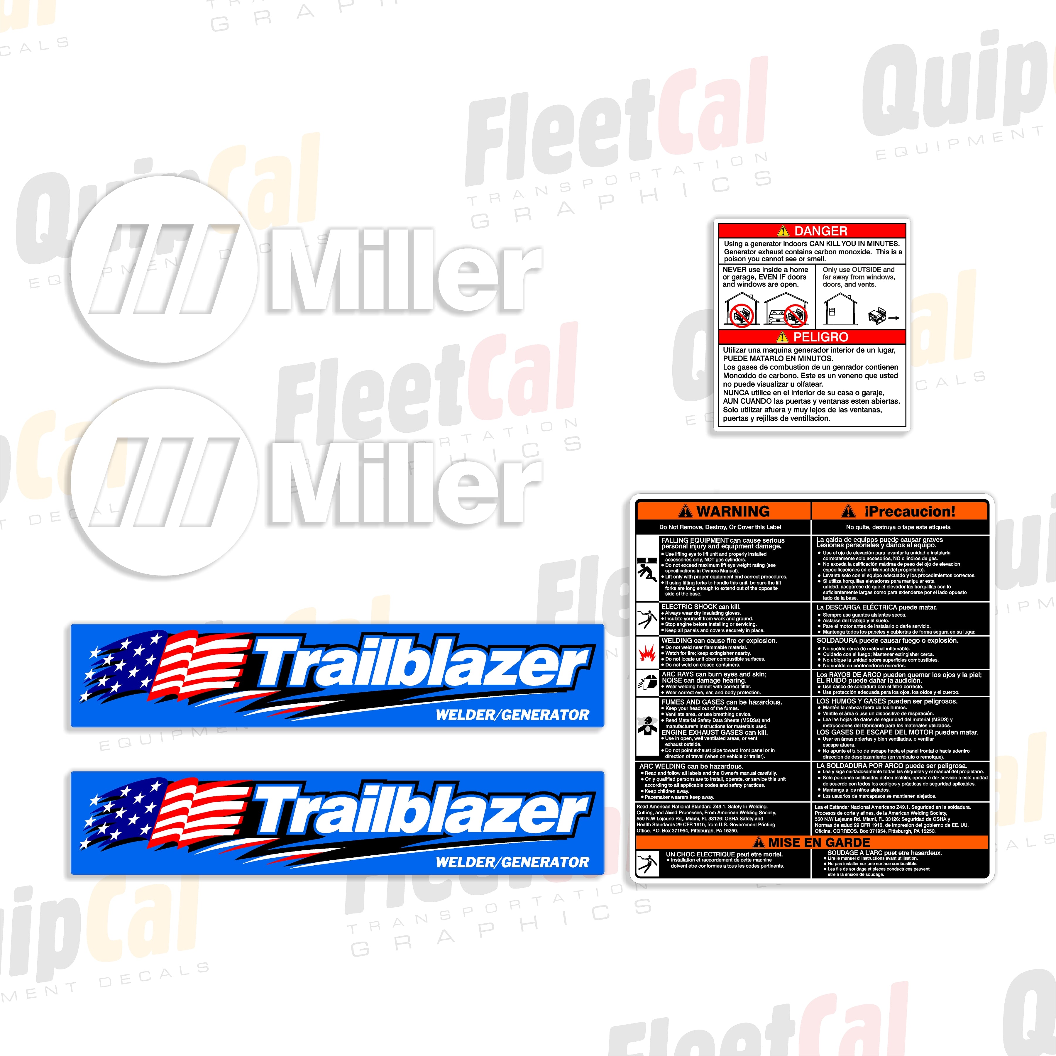 Miller Trailblazer Welder Marking Decal Set – Truck and Equipment Decals