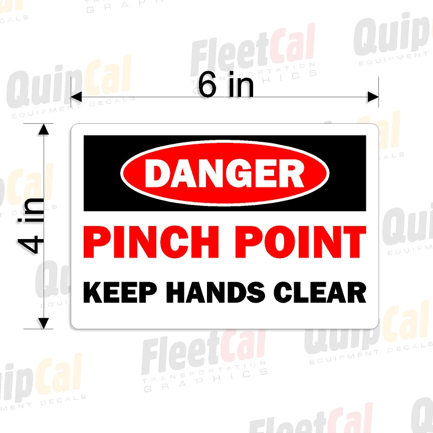 Pinch Point Safety Decals - 001 (QTY 10)