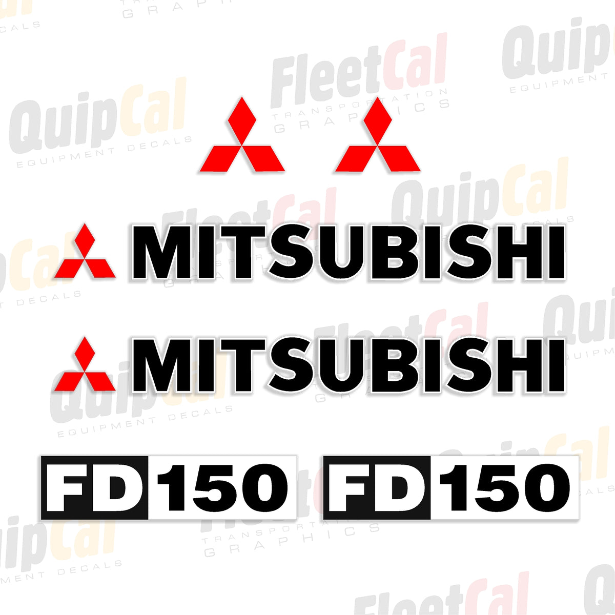 Forkift Lettering Mitsubishi FD150 Forklift Marking Decal Set – Truck and Equipment Decals