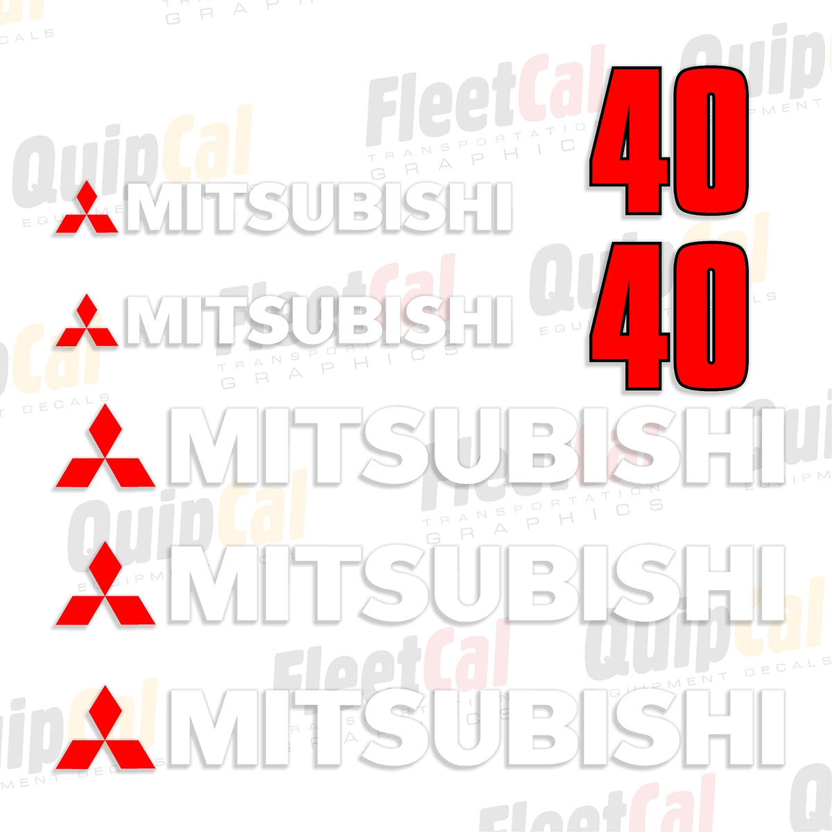Forkift Lettering Mitsubishi FD40K Forklift Marking Decal Set – Truck and Equipment Decals