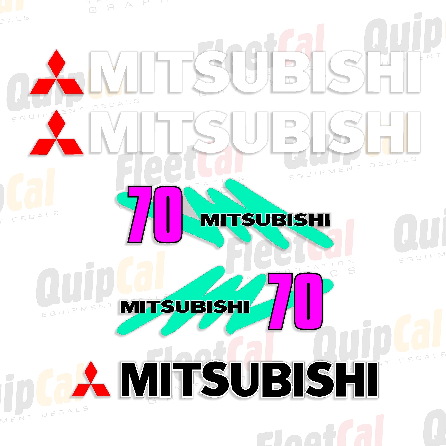 Mitsubishi FD70 Forklift Marking Decal Set – Truck and Equipment Decals