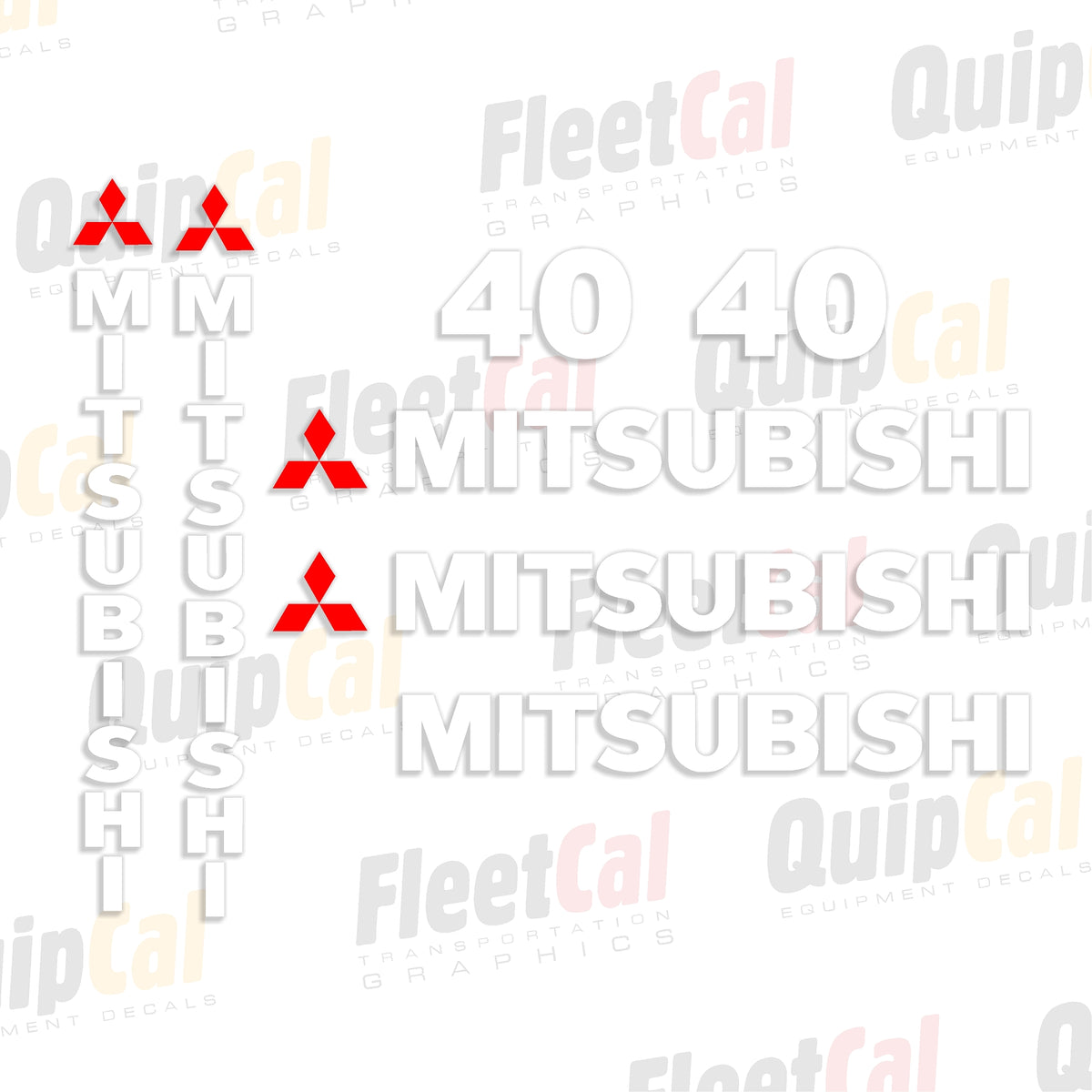 Forkift Lettering Mitsubishi FG40K Forklift Marking Decal Set – Truck and Equipment Decals