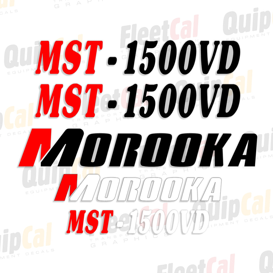 Morooka MST-1500VD Crawler Dump Early Model Decal Set