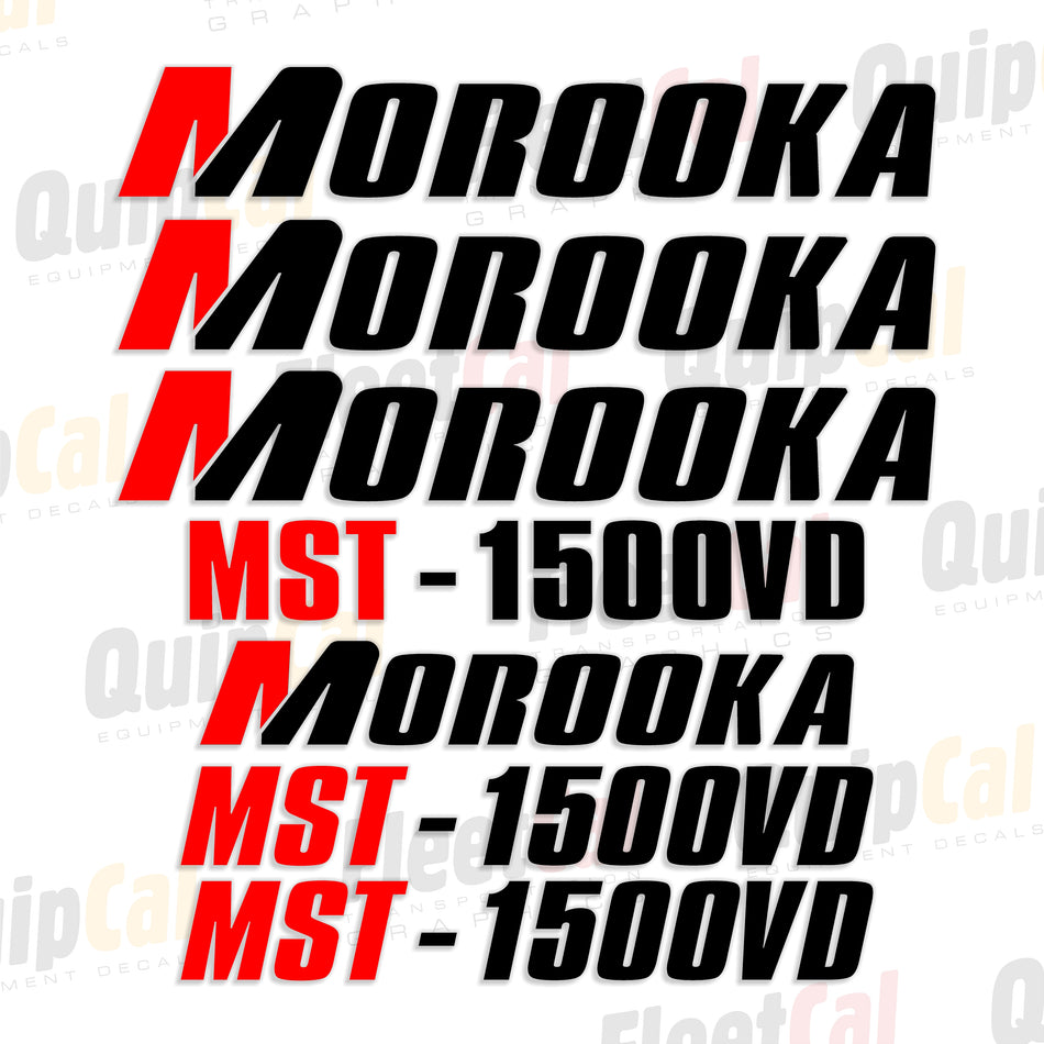 Morooka MST-1500VD Crawler Dump Late Model Decal Set