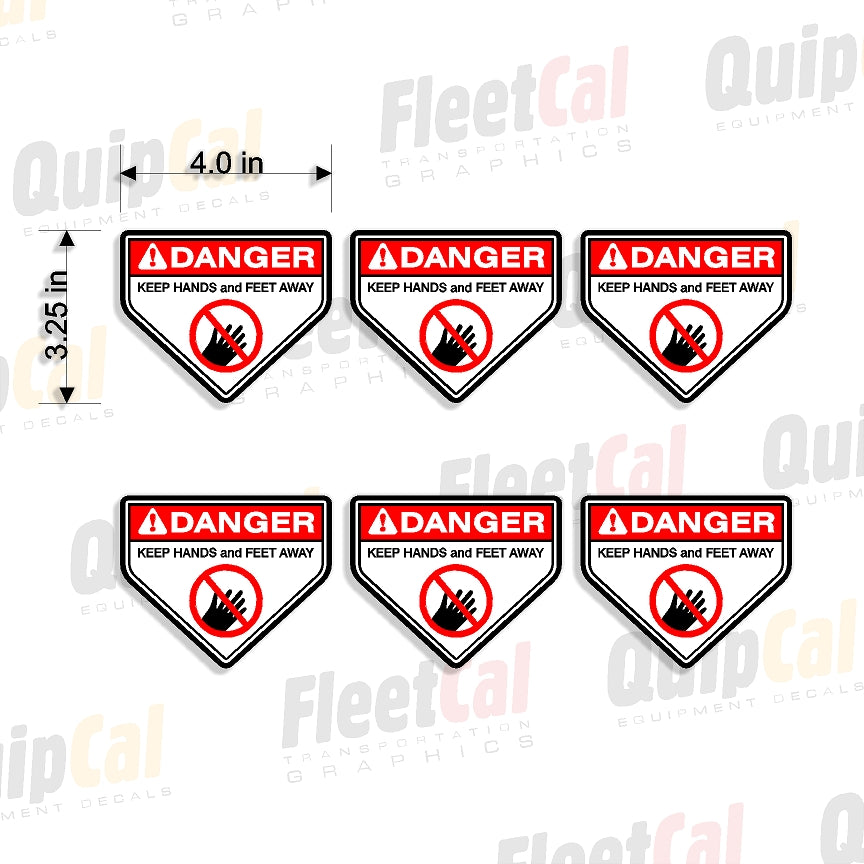 Mower Deck Universal Keep Hands and Feet Away Decals