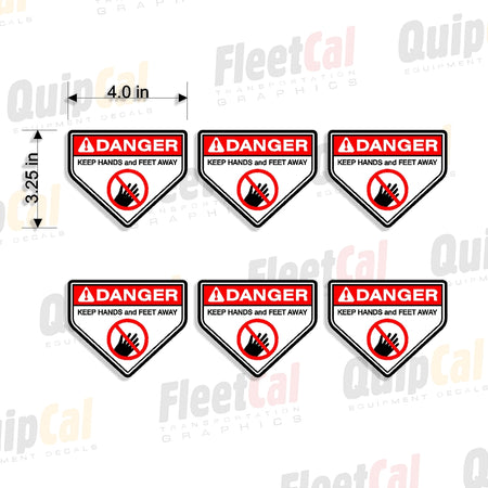 Mower Deck Universal Keep Hands and Feet Away Decals