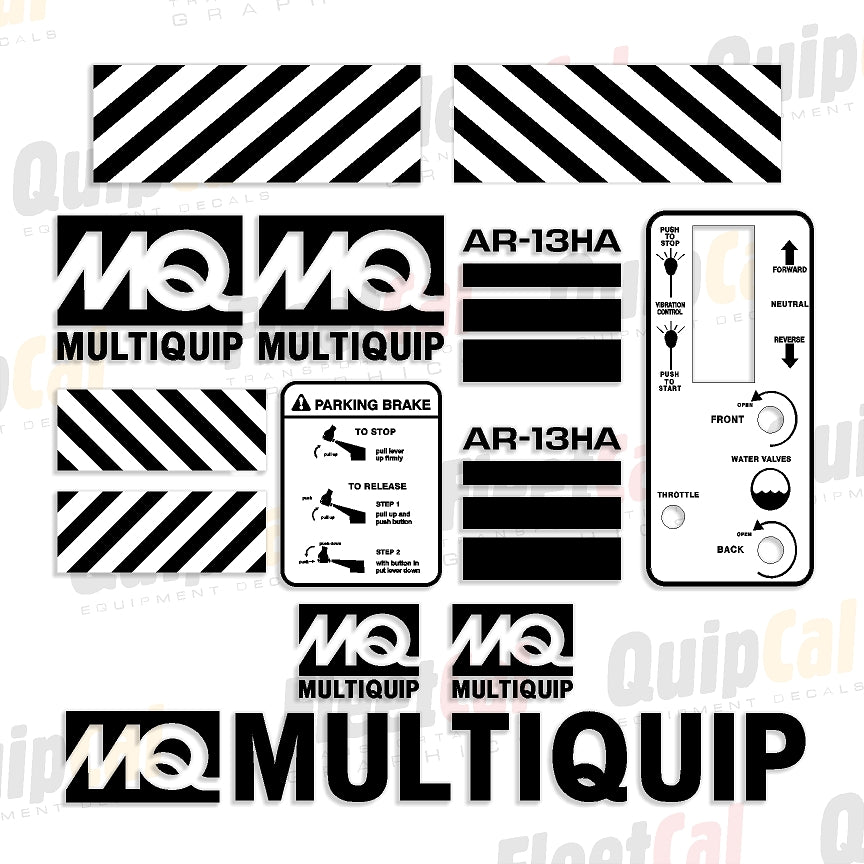 MultiQuip AR-13HA Trench Roller Marking Decal Set – Truck and Equipment ...