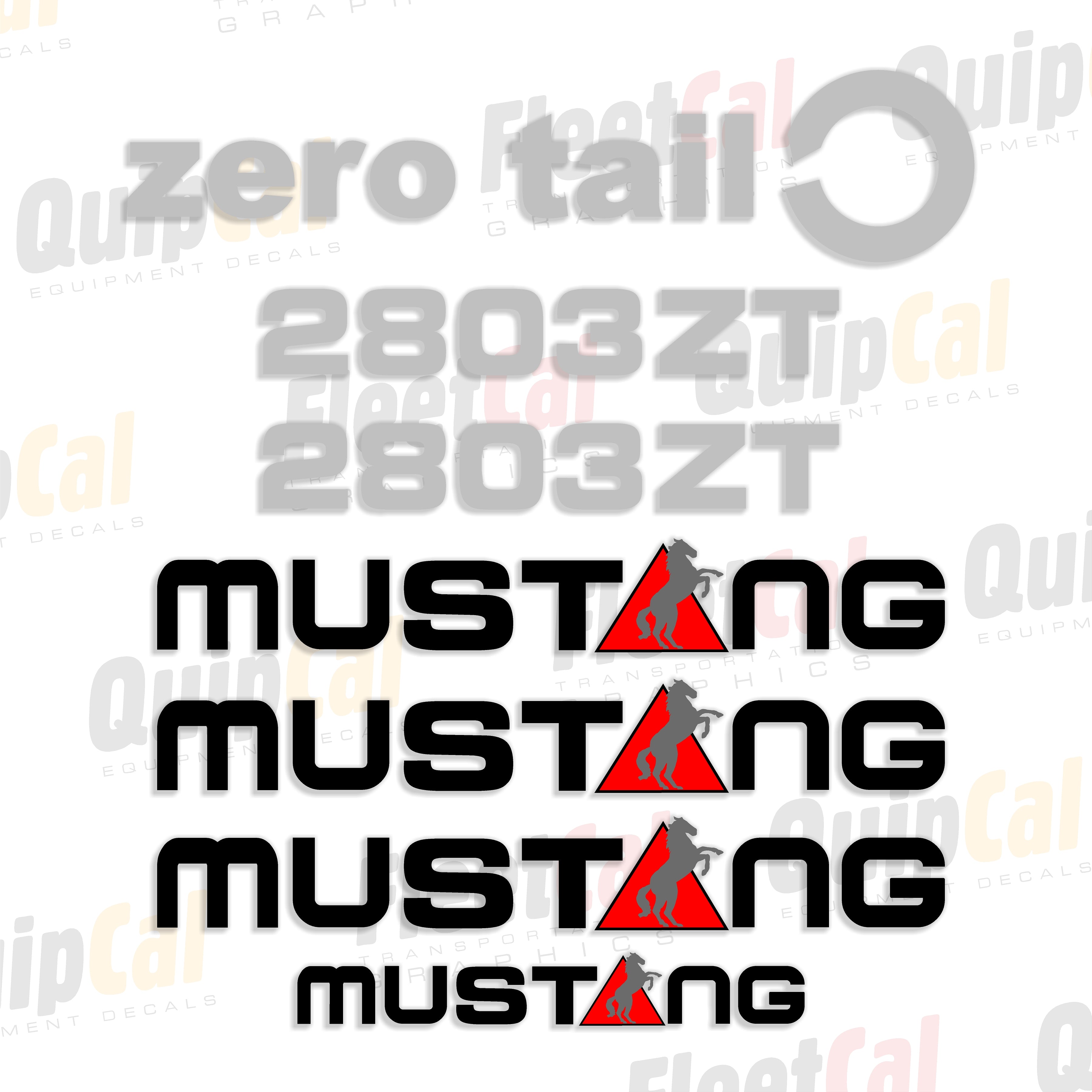 Mustang Mini Excavator Decals