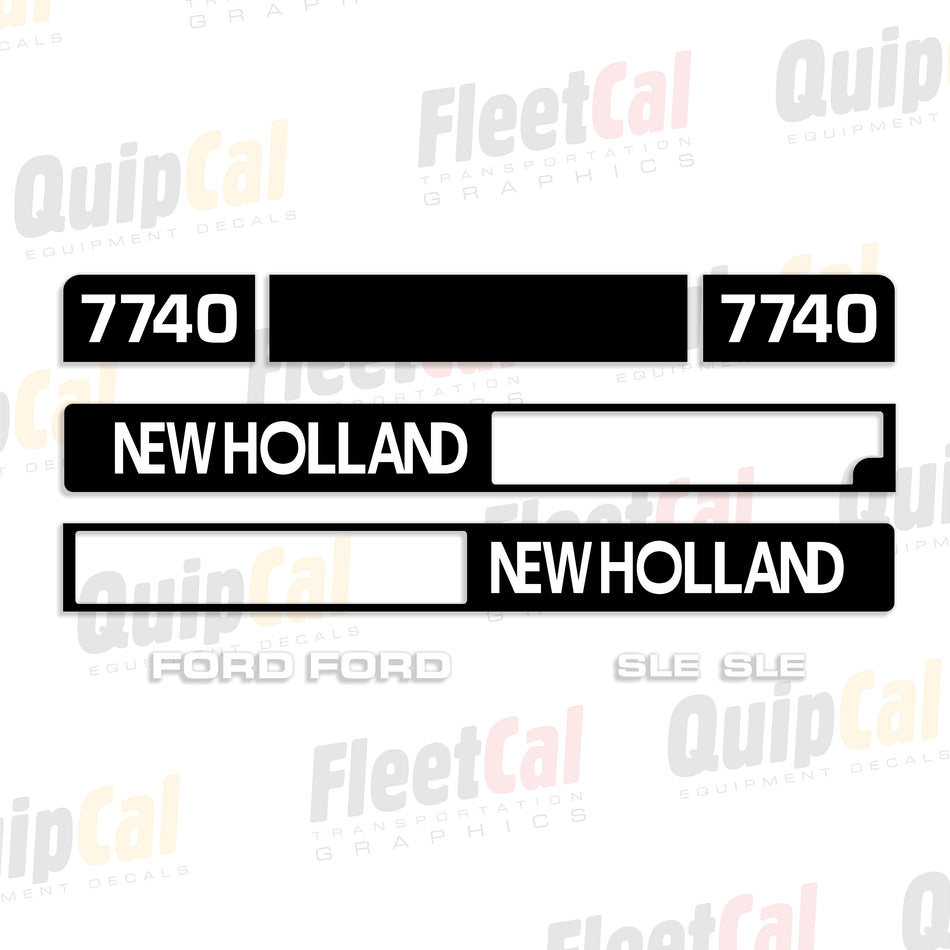 New Holland 7740 SLE Tractor Hood Marking Decal Set