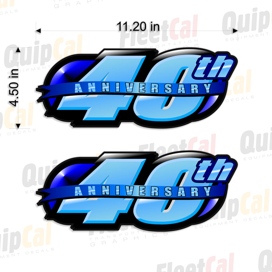 New Holland Backhoe 40th Anniversary Decals (1 PAIR)