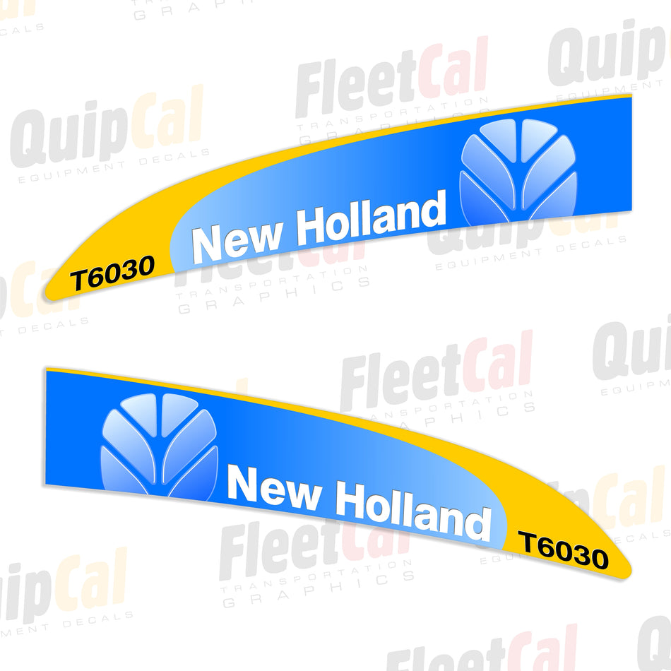 New Holland T6030 Tractor Hood Decal Set