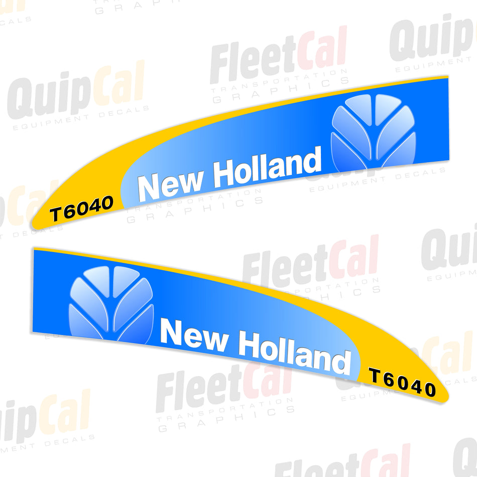 New Holland T6040 Tractor Hood Decal Set