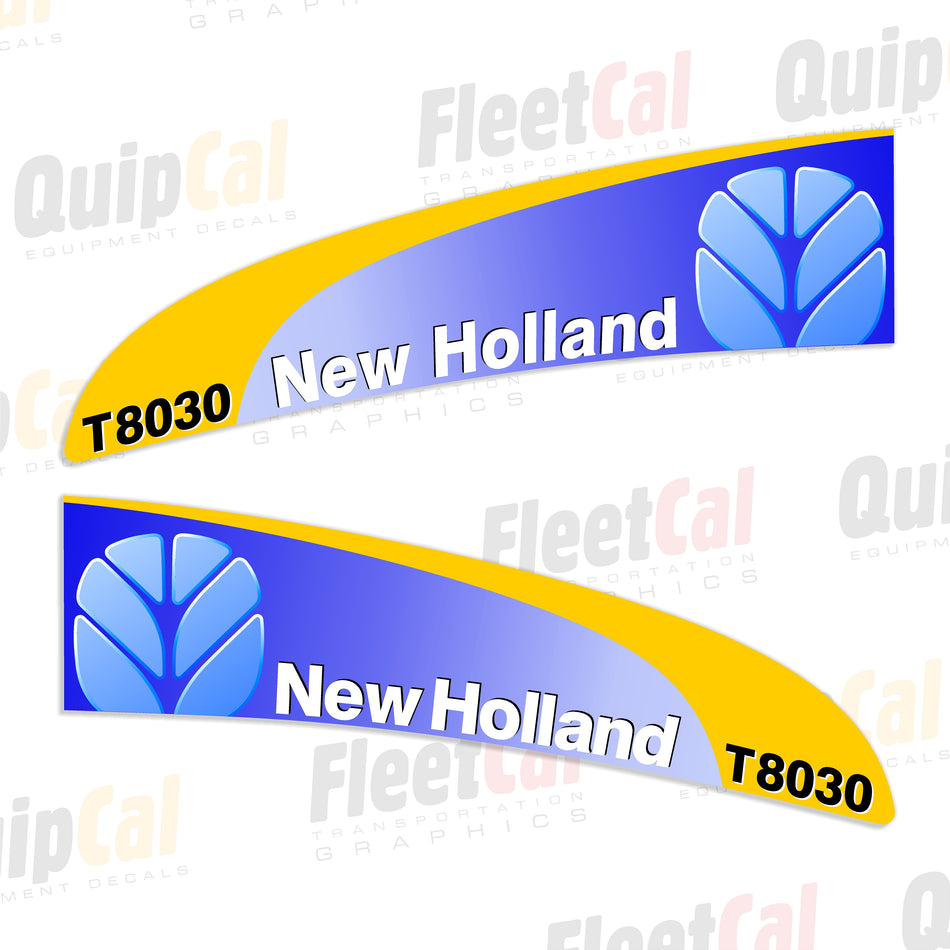 New Holland T8030 Tractor Hood Decal Set