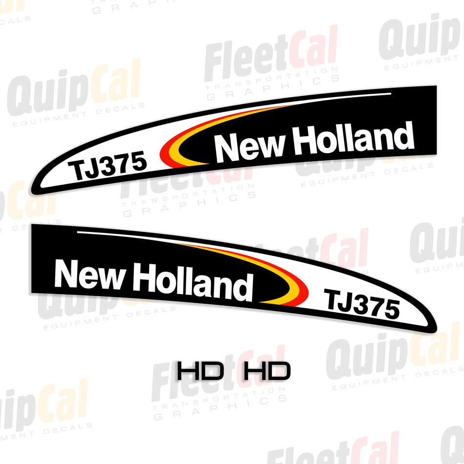 New Holland TJ375 Tractor Hood Decal Set