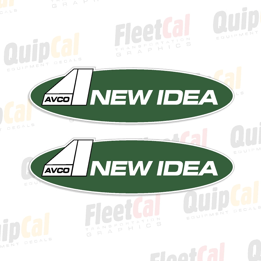 New Idea Avco Logo Decals - Green Fill (1 PAIR)