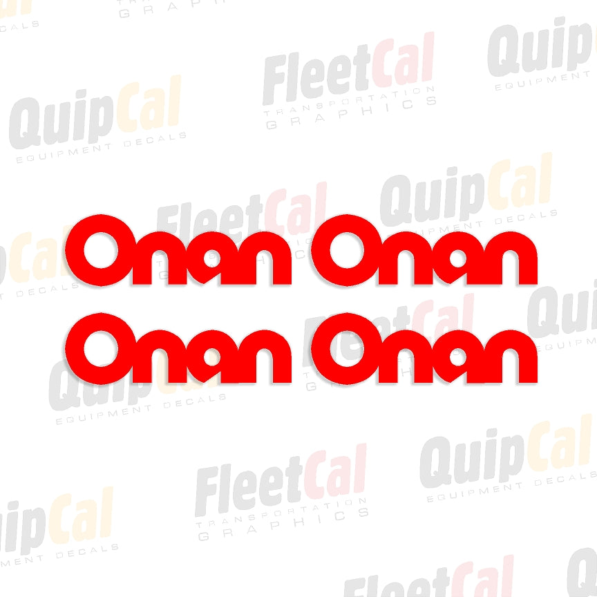 Onan Generator Logo Decals (QTY 4 - Red, White, Black)